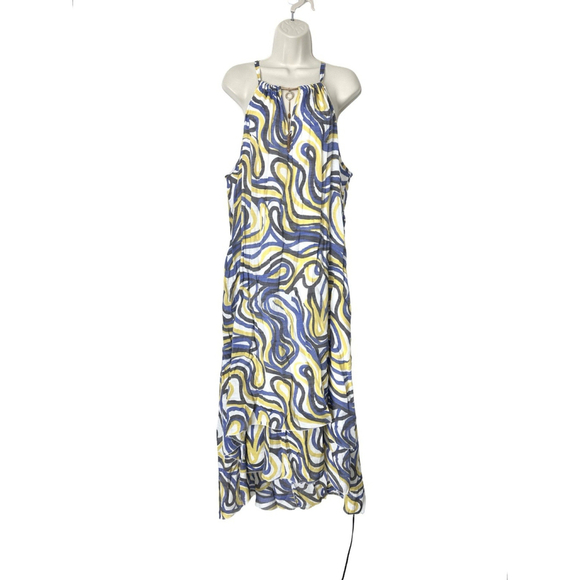 Mlle Gabrielle Dresses & Skirts - Mlle Gabrielle Halter Tiered Hi Low Maxi Dress Size 3X Abstract Boho Flowy Party